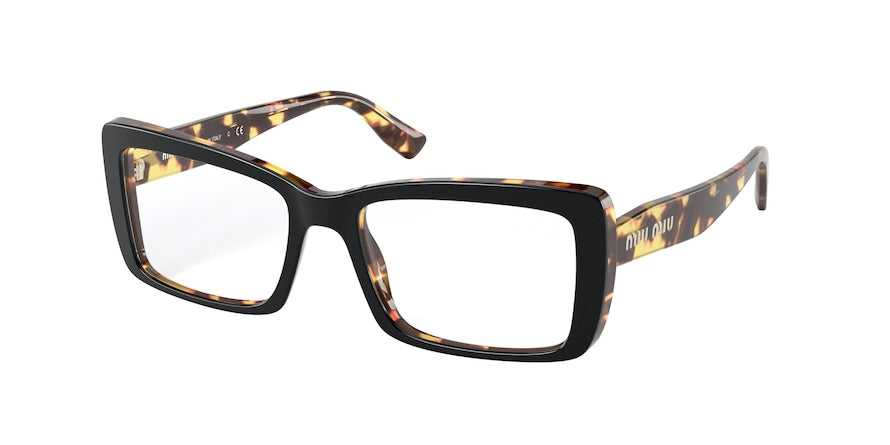 Miu Miu CORE COLLECTION MU03SV Rectangle Eyeglasses  3891O1-TOP BLACK/LIGHT HAVANA 52-17-140 - Color Map black