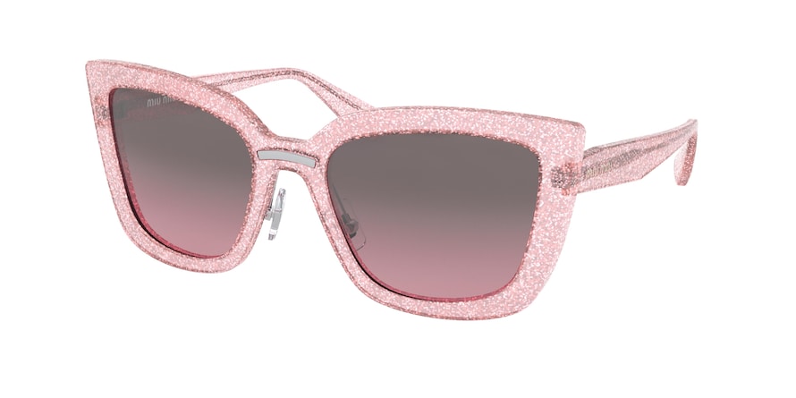 Miu Miu MU03VS Pillow Sunglasses  1467L1-GLITTER PINK 55-20-140 - Color Map pink