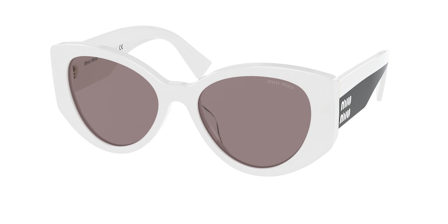 Miu Miu MU03WS Irregular Sunglasses  05X05P-WHITE OPAL 53-18-140 - Color Map white