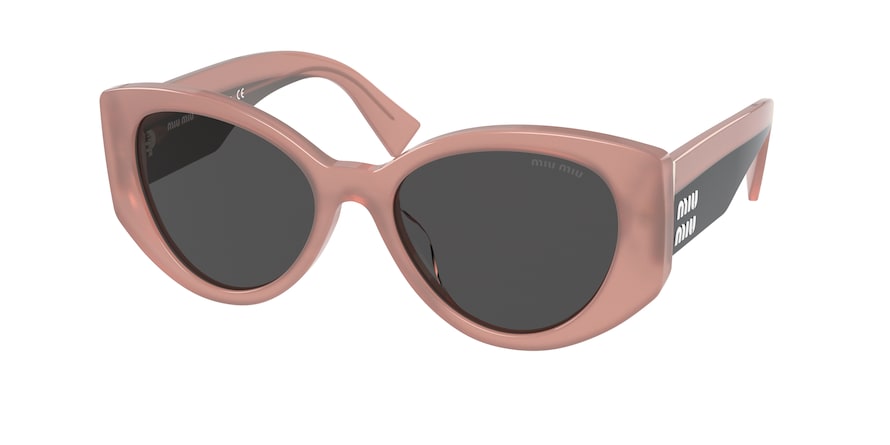 Miu Miu MU03WS Irregular Sunglasses  06X5S0-PINK OPAL 53-18-140 - Color Map pink