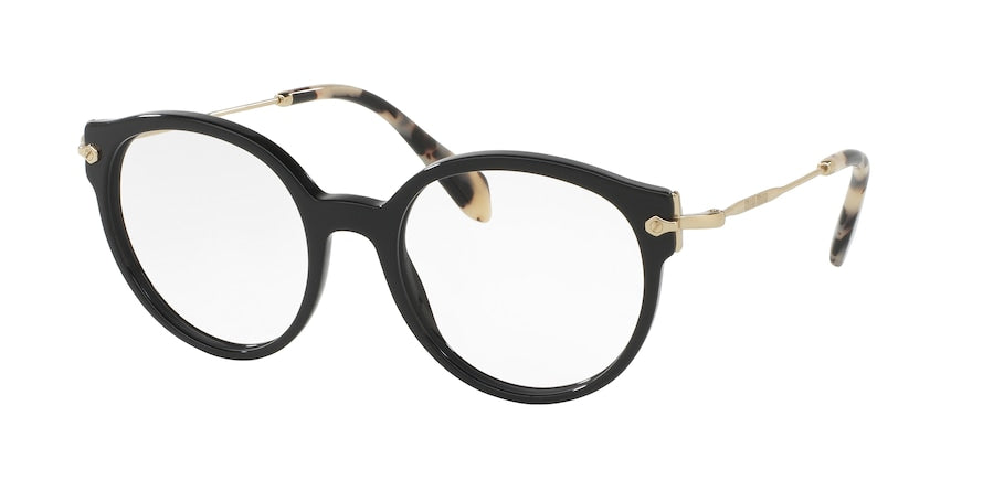 Miu Miu CORE COLLECTION MU04PV Phantos Eyeglasses  1AB1O1-BLACK 52-19-140 - Color Map black