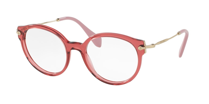 Miu Miu CORE COLLECTION MU04PV Phantos Eyeglasses  U681O1-TRANSPARENT AMARANTH 52-19-140 - Color Map bordeaux