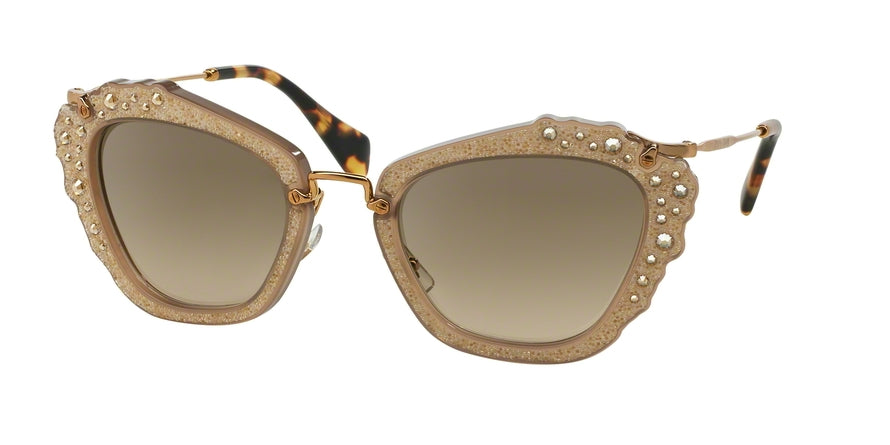 Miu Miu MU04QS Cat Eye Sunglasses  MAR3D0-OPAL BEIGE 55-24-140 - Color Map light brown