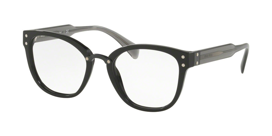 Miu Miu CORE COLLECTION MU04QVA Square Eyeglasses  1AB1O1-BLACK 52-20-140 - Color Map black
