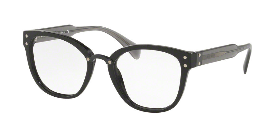 Miu Miu CORE COLLECTION MU04QV Square Eyeglasses  1AB1O1-BLACK 52-20-140 - Color Map black
