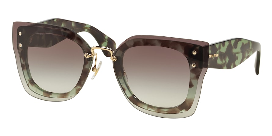 Miu Miu MU04RS Pilot Sunglasses  UAG0A7-GREEN HAVANA 67-16-140 - Color Map havana