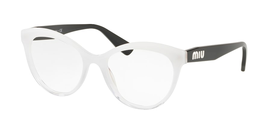 Miu Miu CORE COLLECTION MU04RV Phantos Eyeglasses  1151O1-WHITE GLITTER GRAD TRANSPARENT 53-17-145 - Color Map white