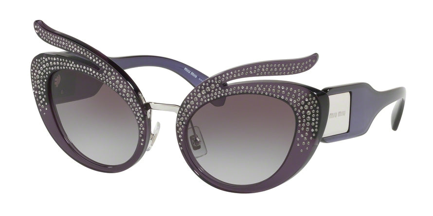 Miu Miu MU04TS Irregular Sunglasses  07H3E2-TRANSPARENT VIOLET 53-23-140 - Color Map violet