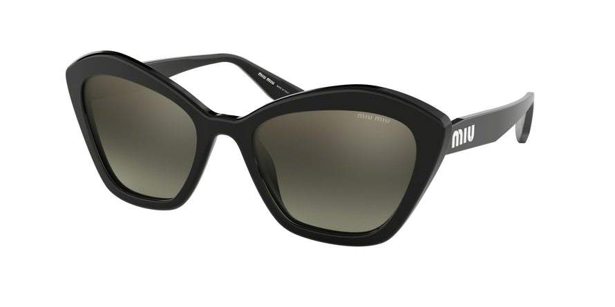 Miu Miu CORE COLLECTION MU05USA Irregular Sunglasses  1AB5O0-BLACK 55-20-140 - Color Map black