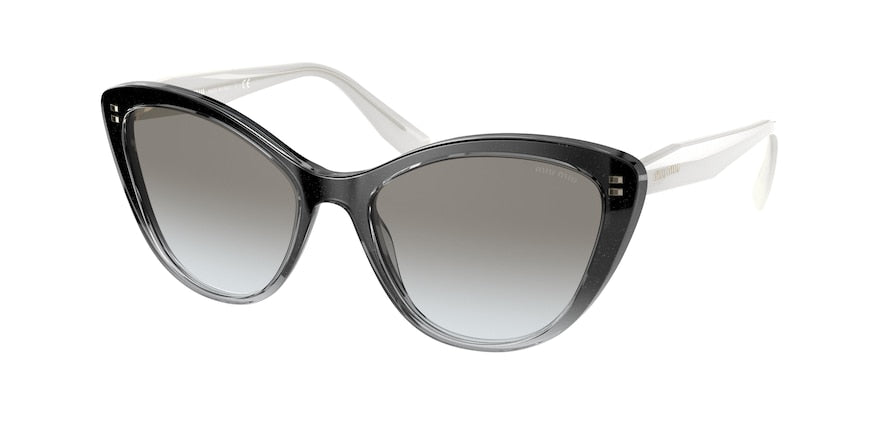 Miu Miu CORE COLLECTION MU05XS Cat Eye Sunglasses  1140A7-BLACK GRADIENT WHITE 55-18-140 - Color Map black