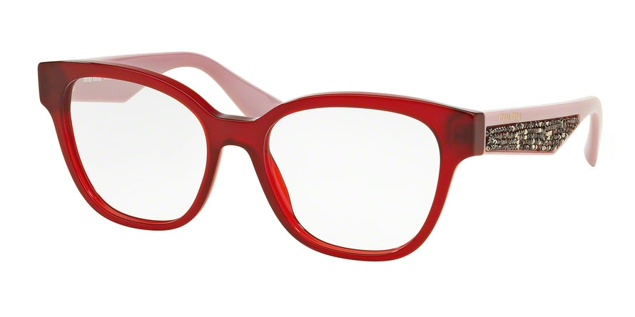 Miu Miu MU06OV Square Eyeglasses  TKW1O1-OPAL BORDEAUX 52-17-140 - Color Map bordeaux