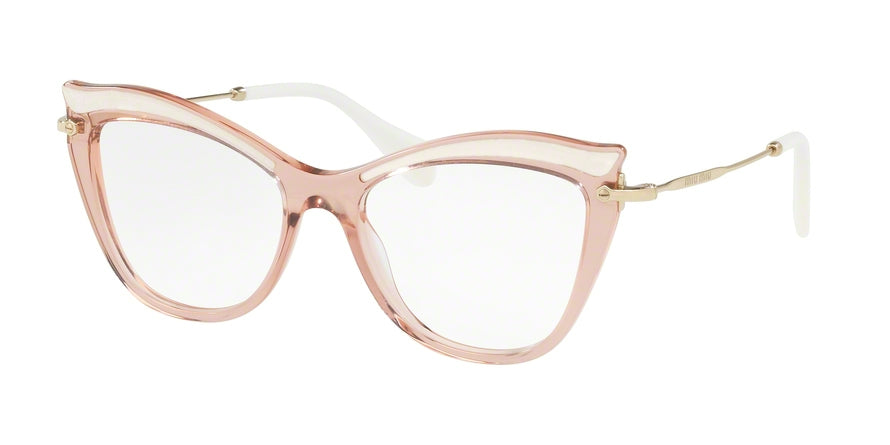 Miu Miu CORE COLLECTION MU06PV Cat Eye Eyeglasses  VH01O1-TRANSPARENT PINK 51-17-140 - Color Map pink