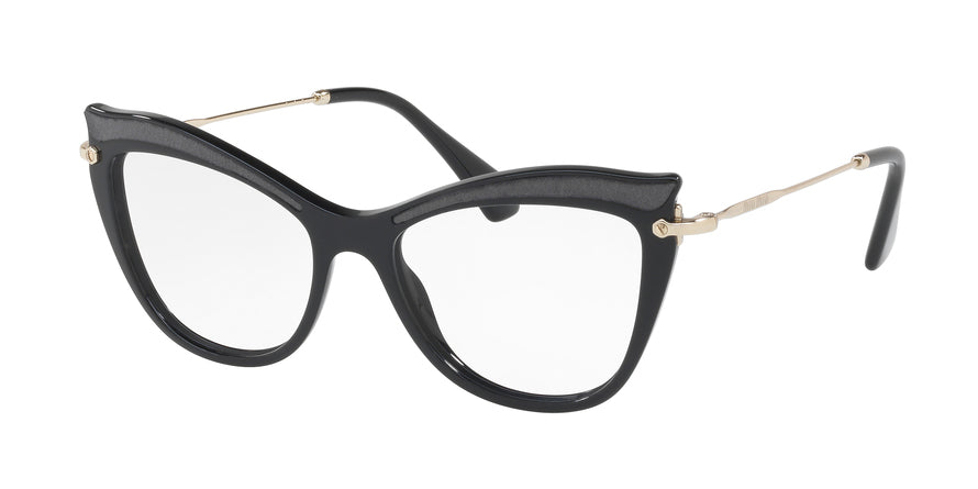 Miu Miu CORE COLLECTION MU06PV Cat Eye Eyeglasses  VIE1O1-BLACK 53-17-140 - Color Map black
