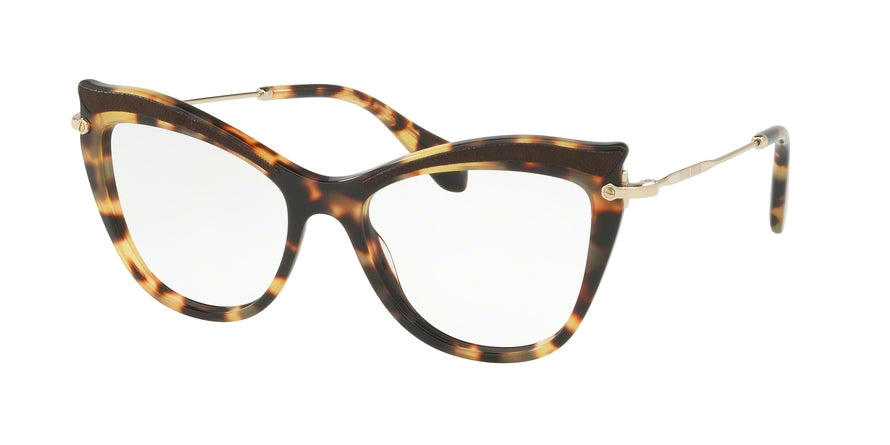 Miu Miu CORE COLLECTION MU06PV Cat Eye Eyeglasses  VIF1O1-LIGHT HAVANA 51-17-140 - Color Map havana