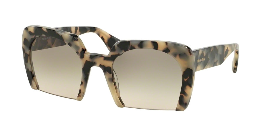 Miu Miu MU06QS Rectangle Sunglasses  KAD1E0-WHITE HAVANA 53-23-140 - Color Map havana