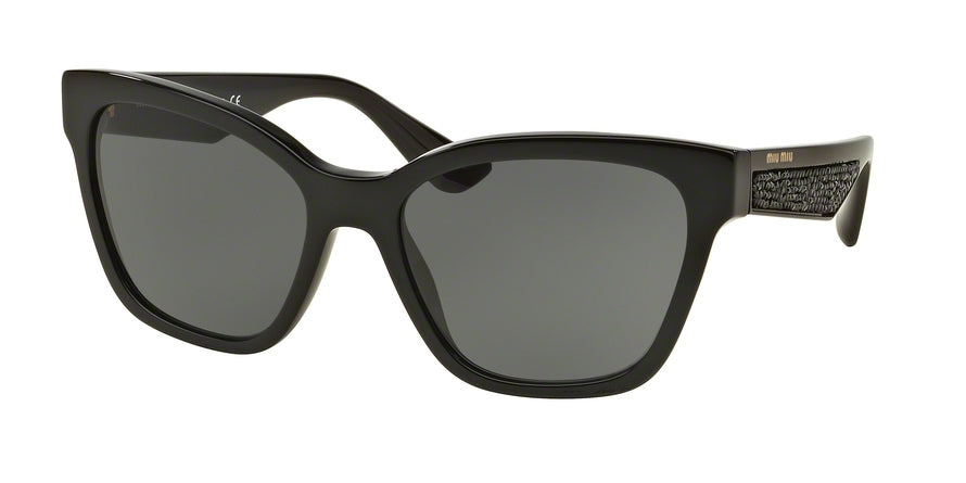 Miu Miu MU06RS Square Sunglasses  1AB1A1-BLACK 57-18-140 - Color Map black