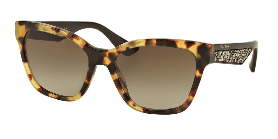 Miu Miu MU06RS Square Sunglasses  7S01X1-LIGHT HAVANA 57-18-140 - Color Map havana