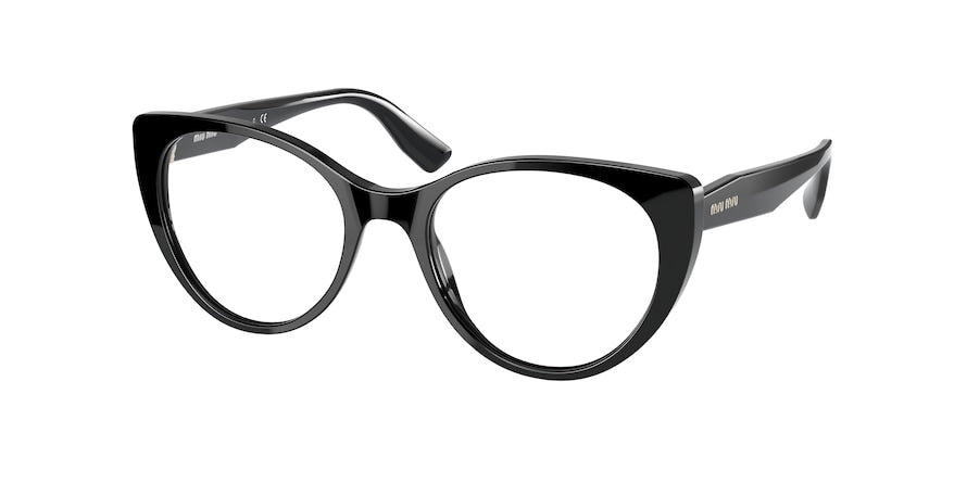 Miu Miu MU06TVA Cat Eye Eyeglasses  1AB1O1-BLACK 50-18-140 - Color Map black