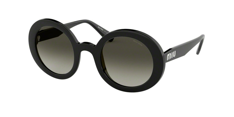 Miu Miu CORE COLLECTION MU06USA Round Sunglasses  1AB0A7-BLACK 48-25-140 - Color Map black