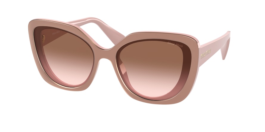 Miu Miu MU06XSA Square Sunglasses  03T0A6-TOP TRANSPARENT PINK ON PINK 59-17-140 - Color Map pink