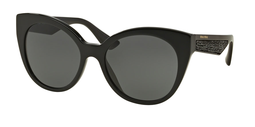 Miu Miu CORE COLLECTION MU07RSA Cat Eye Sunglasses  1AB1A1-BALCK 55-18-140 - Color Map black