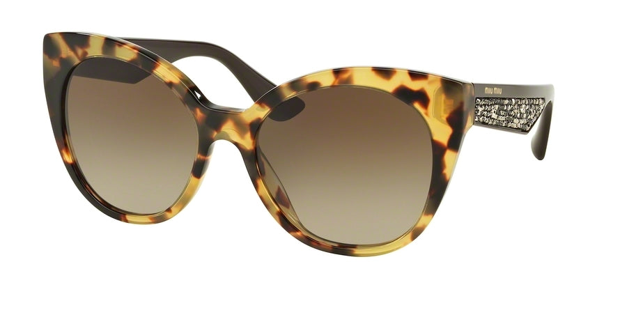 Miu Miu CORE COLLECTION MU07RSA Cat Eye Sunglasses  7S01X1-LIGHT HAVANA 55-18-140 - Color Map havana