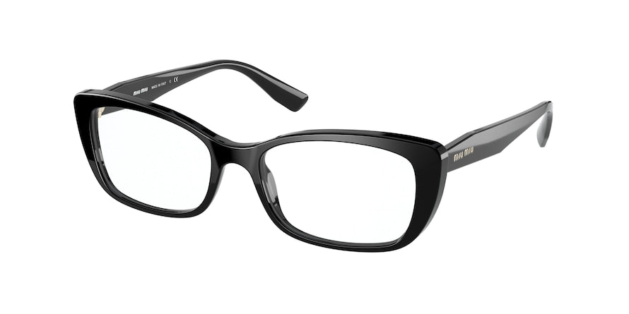 Miu Miu MU07TVA Rectangle Eyeglasses  1AB1O1-BLACK 53-17-140 - Color Map black
