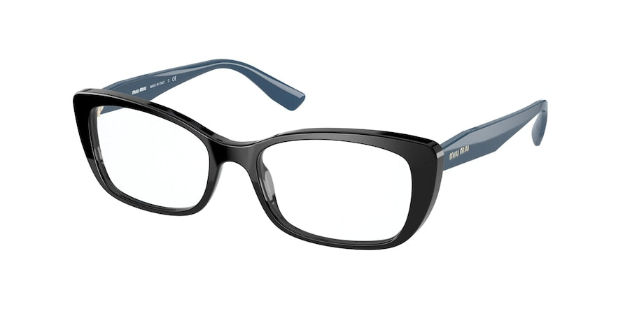 Miu Miu CORE COLLECTION MU07TV Rectangle Eyeglasses  07O1O1-BLACK 53-17-140 - Color Map black