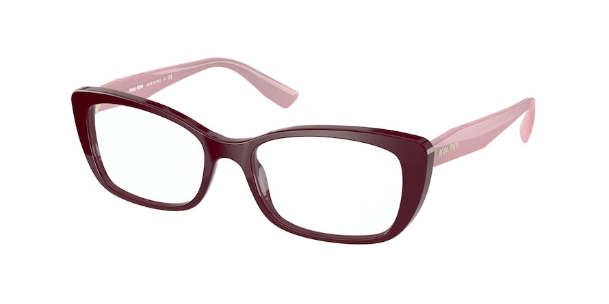 Miu Miu CORE COLLECTION MU07TV Rectangle Eyeglasses  USH1O1-BORDEAUX 53-17-140 - Color Map bordeaux