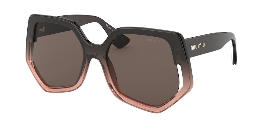 Miu Miu MU07VSA Irregular Sunglasses  02D06B-BROWN GRADIENT TRASPARENT 55-18-145 - Color Map brown
