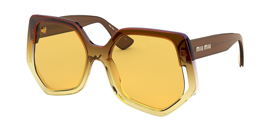 Miu Miu MU07VSA Irregular Sunglasses  04D0B7-VIOLET GRADIENT YELLOW 55-18-145 - Color Map multi