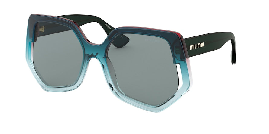 Miu Miu MU07VS Irregular Sunglasses  03D3C2-BORDEAUX GRADIENT BLUE 55-18-145 - Color Map multi