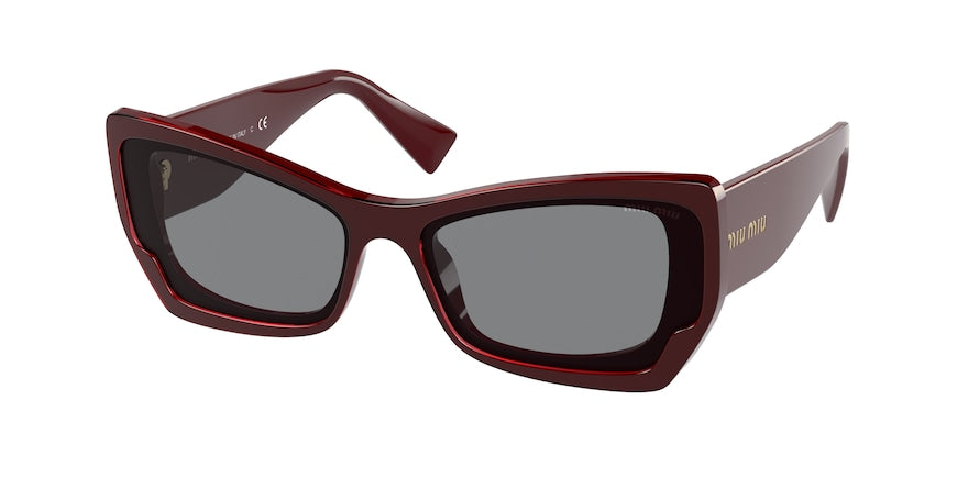 Miu Miu MU07XS Irregular Sunglasses  01T02N-PINK BORDEAUX 60-15-140 - Color Map bordeaux