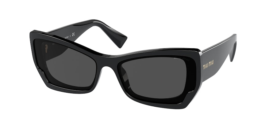 Miu Miu MU07XS Irregular Sunglasses  03I5S0-CRYSTAL BLACK 60-15-140 - Color Map black