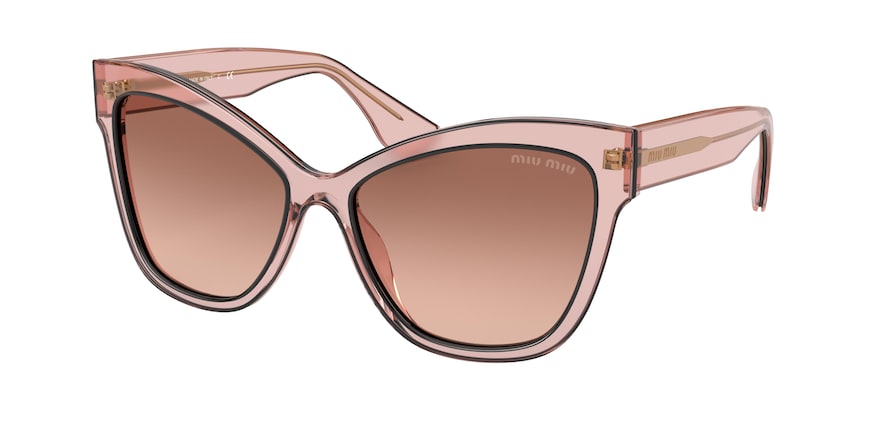 Miu Miu MU08VSA Cat Eye Sunglasses  01I0A5-PINK TRANSPARENT 56-16-145 - Color Map pink