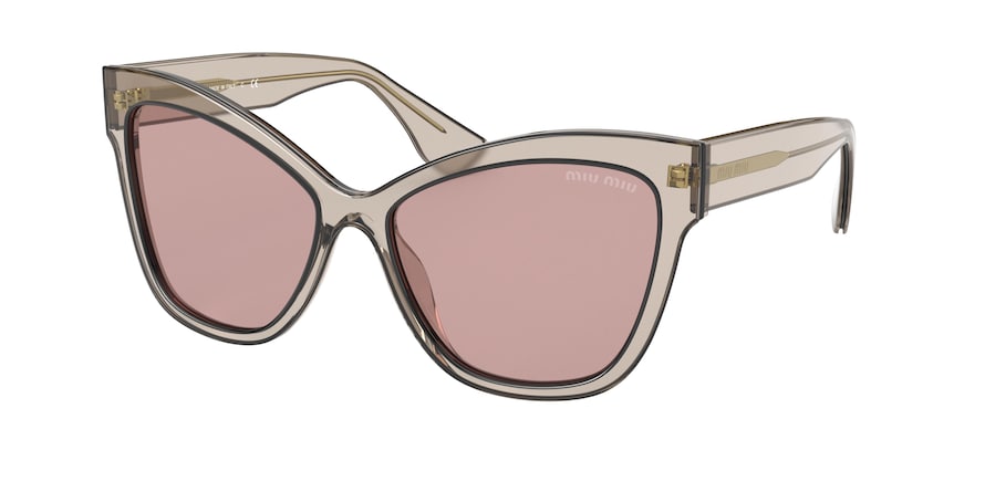 Miu Miu MU08VSA Cat Eye Sunglasses  02I214-GREY TRANSPARENT 56-16-145 - Color Map grey