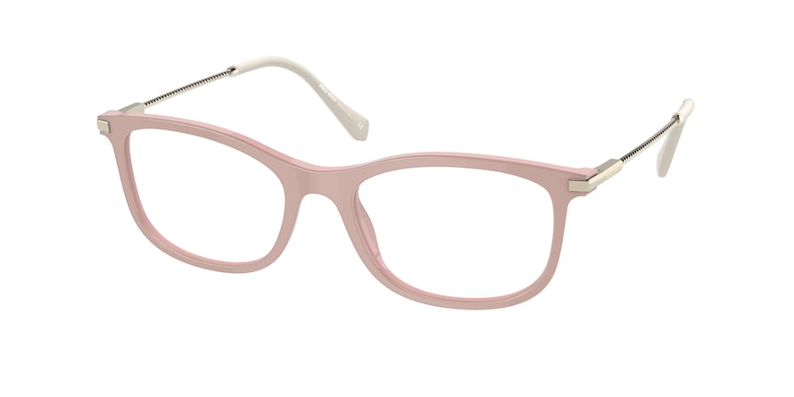 Miu Miu MU09TV Rectangle Eyeglasses  03T1O1-TOP TRANSPARENT PINK ON PINK 53-18-140 - Color Map pink