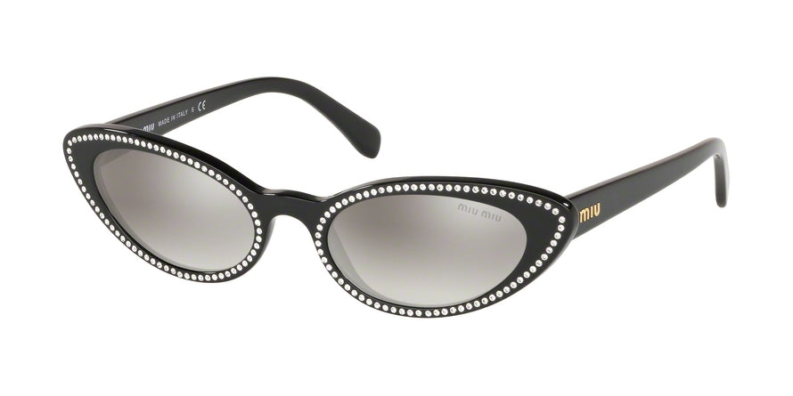 Miu Miu MU09USA Cat Eye Sunglasses  1415O0-BLACK 53-19-140 - Color Map black