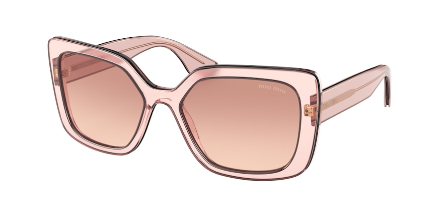 Miu Miu MU09VS Rectangle Sunglasses  01I0A5-PINK TRANSPARENT 55-18-140 - Color Map pink