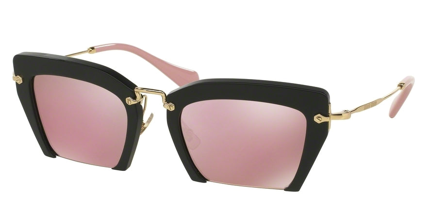 Miu Miu MU10QS Irregular Sunglasses  1BO4M2-BLACK SAND 54-24-140 - Color Map black