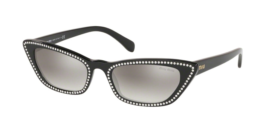 Miu Miu MU10USA Cat Eye Sunglasses  1415O0-BLACK 53-19-140 - Color Map black