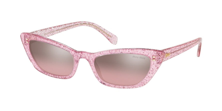 Miu Miu CORE COLLECTION MU10US Cat Eye Sunglasses  1467L1-GLITTER PINK 53-19-140 - Color Map pink