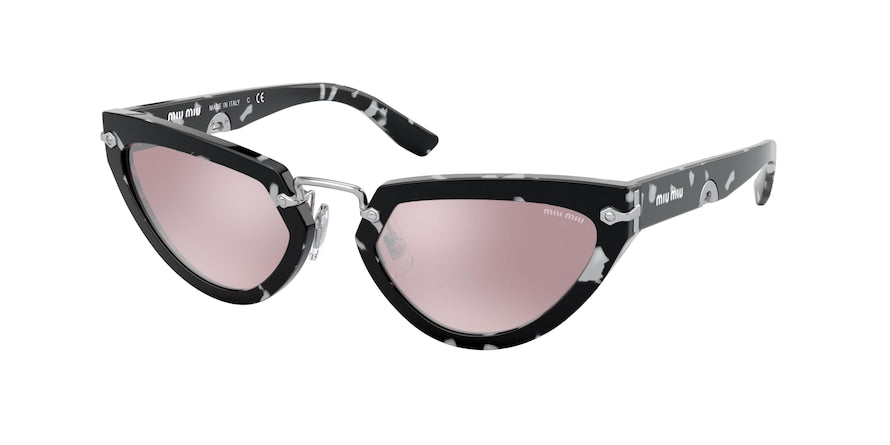Miu Miu MU10VS Cat Eye Sunglasses  PC7214-HAVANA BLACK WHITE 53-21-140 - Color Map havana