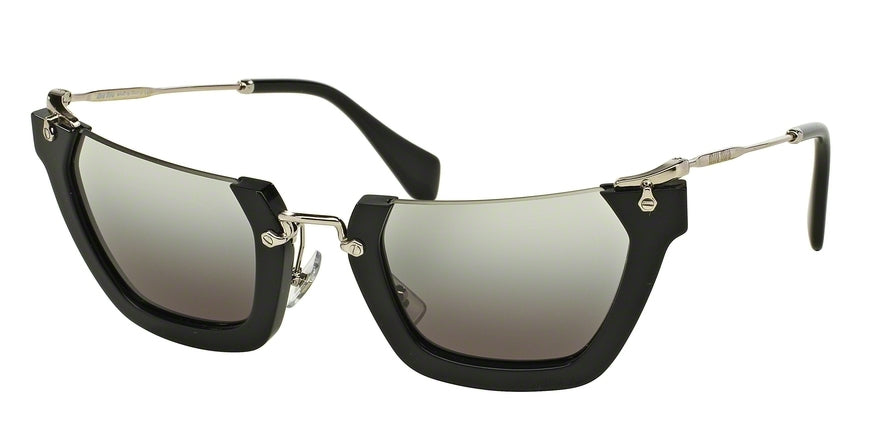 Miu Miu RASOIR MU12QS Irregular Sunglasses  1AB4N2-BLACK 50-26-140 - Color Map black