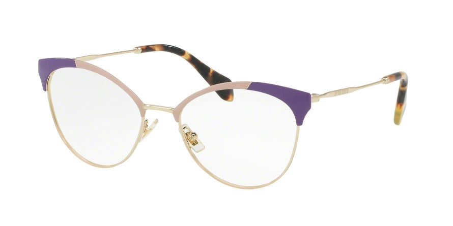 Miu Miu CORE COLLECTION MU50PV Phantos Eyeglasses  USO1O1-PALE GOLD/BEIGE/VIOLET 54-18-140 - Color Map multi