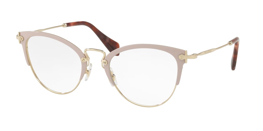 Miu Miu MU50QV Cat Eye Eyeglasses  VYJ1O1-PINK/PALE GOLD 50-22-140 - Color Map pink