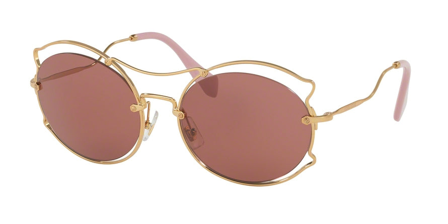 Miu Miu MU50SS Irregular Sunglasses  7OE0A0-ANTIQUE GOLD 57-19-140 - Color Map gold