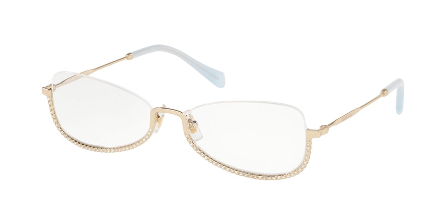 Miu Miu CORE COLLECTION MU50SV Oval Eyeglasses  1511O1-PALE GOLD 55-18-140 - Color Map gold