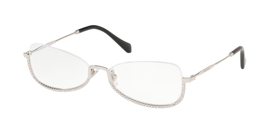 Miu Miu CORE COLLECTION MU50SV Oval Eyeglasses  1BC1O1-SILVER 55-18-140 - Color Map silver