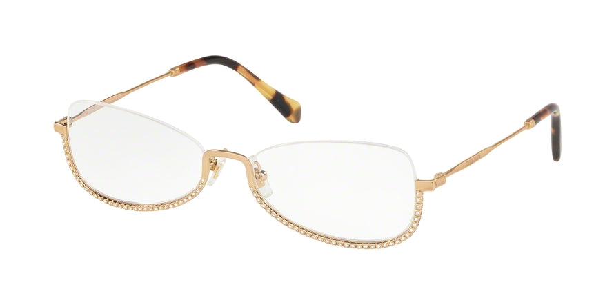 Miu Miu CORE COLLECTION MU50SV Oval Eyeglasses  7OE1O1-ANTIQUE GOLD 55-18-140 - Color Map gold